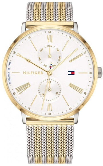 Tommy Hilfiger Jenna Quartz White Dial Two Tone Mesh Bracelet Watch for Women  - 1782074