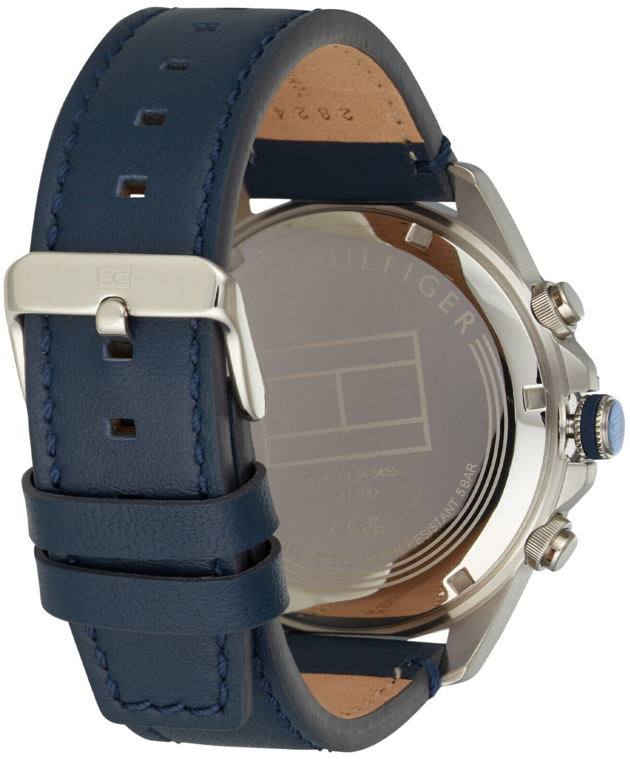 Tommy Hilfiger Lars Chronograph Blue Dial Blue Leather Strap Watch For Men - 1792063