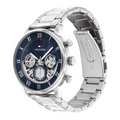 Tommy Hilfiger Legend Chronograph Blue Dial Silver Steel Strap Watch For Men - 1710569