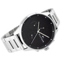 Tommy Hilfiger Chase Quartz Black Dial Silver Steel Strap Watch For Men - 1791485