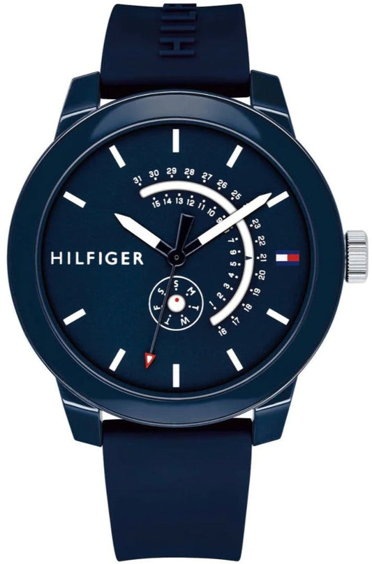 Tommy Hilfiger Denim Quartz Blue Dial Blue Rubber Strap Watch for Men - 1791482