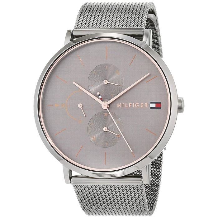 Tommy Hilfiger Jenna Multifunction Grey Dial Grey Mesh Bracelet Watch For Women - 1781945