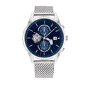 Tommy Hilfiger Weston Chronograph Blue Dial Silver Mesh Bracelet Watch For Men - 1710504