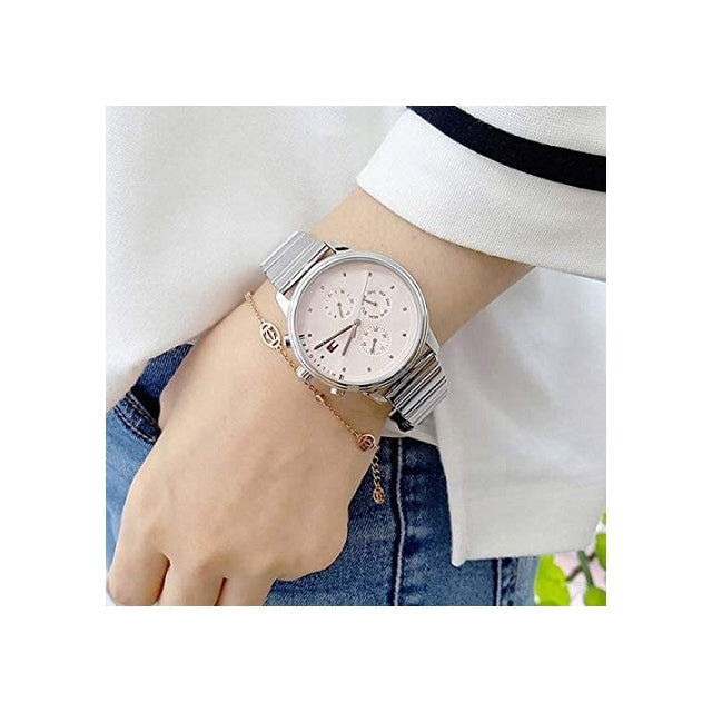 Tommy Hilfiger Blake Pink Dial Silver Steel Strap Watch for Women - 1781904