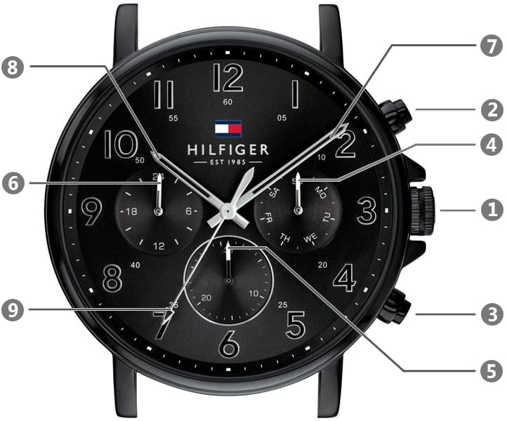 Tommy Hilfiger Daniel Black Dial Black Steel Strap Watch for Men - 1710383