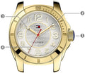 Tommy Hilfiger White Dial Two Tone Steel Strap Watch for Women - 1781307