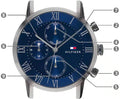 Tommy Hilfiger Kane Quartz Blue Dial Black Steel Strap Watch for Men - 1791456