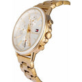 Tommy Hilfiger Carly White Dial Gold Stainless Steel Strap Watch for Women - 1781786