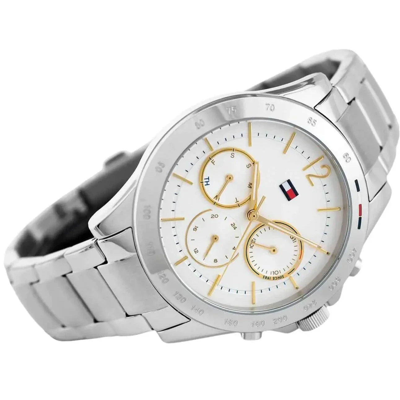 Tommy Hilfiger Haven Multifunction Chronograph White Dial Silver Steel Strap Watch For Women - 1782194