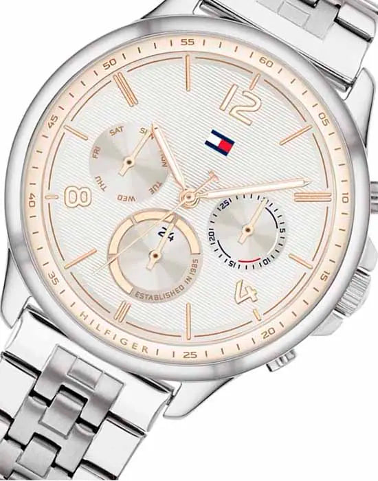 Tommy Hilfiger Harper Chronograph White Dial Silver Steel Strap Watch For Women - 1782222