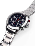 Tommy Hilfiger Hudson Chronograph Quartz Blue Dial Silver Steel Strap Watch For Men - 1791228