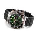 Breitling Super Chronomat B01 44 Green Dial Black Rubber Strap Watch for Men - UB0136251L1S1