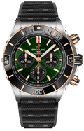 Breitling Super Chronomat B01 44 Green Dial Black Rubber Strap Watch for Men - UB0136251L1S1