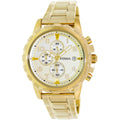 Fossil Dean Chronograph Beige Dial Gold Steel Strap Watch for Men - FS4867