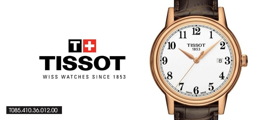 Tissot T Classic Carson Quartz White Dial Brown Leather Strap Watch for Men - T085.410.36.012.00