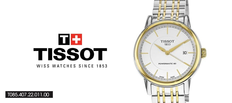 Tissot T Classic Carson Automatic White Dial Two Tone Steel Strap Watch for Men - T085.407.22.011.00