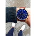 Tommy Hilfiger Daniel Blue Dial Brown Leather Strap Watch for Men - 1710380