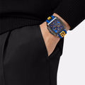 Versace Iconic Dominus Chronograph Blue Dial Blue Rubber Strap Watch For Men - VE6H00323