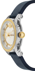 Versace Viamond Quartz White Dial Blue Leather Strap Watch For Men - VEPO00120