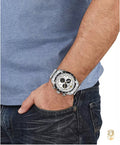 Versace V-Ray Chronograph Quartz Silver Dial Silver Steel Strap Watch For Men - VE2I00321