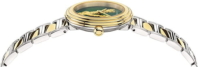 Versace Virtus Quartz Green Dial Two Tone Steel Strap Watch For Women - VET300821