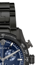 Versace V-Ray Chronograph Quartz Blue Dial Black Steel Strap Watch For Men - VE2I00521