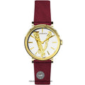 Versace Virtus White Dial Red Leather Strap Watch for Women - VEHC00219