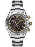 Versace Classic Chronograph Quartz Black Dial Silver Steel Strap Watch For Men - VEV700419