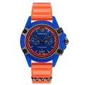 Versace Icon Active Chronograph Quartz Blue Dial Orange Rubber Strap Watch For Men - VEZ700922