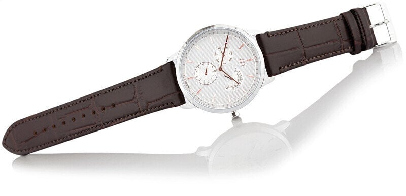 Tommy Hilfiger Brad Chronograph White Dial Brown Leather Strap Watch For Men - 1710389