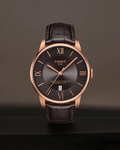 Tissot Chemin Des Tourelles Automatic Brown Dial Brown Leather Strap Watch For Men - T099.407.36.448.00