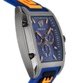 Versace Iconic Dominus Chronograph Blue Dial Blue Rubber Strap Watch For Men - VE6H00323