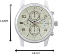 Guess Exec Chronograph White Dial Brown Leather Strap Watch For Men - W0076G2