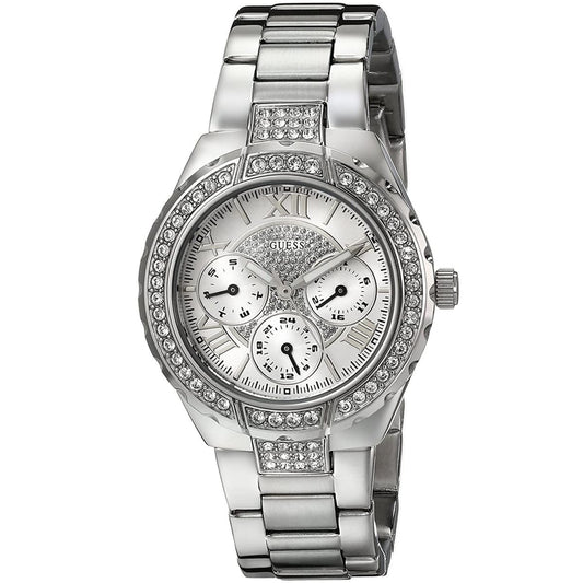 Guess Viva Quartz Silver Dial Silver Steel Strap Watch For Women - W0111l1