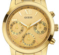 Guess Mini Sunrise Quartz Gold Dial Gold Steel Strap Watch For Women - W0448L2