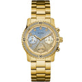 Guess Confetti Diamonds Gold Dial Gold Steel Strap Watch for Women - W0774L2