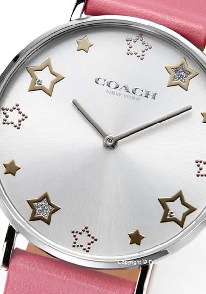 Coach Perry White Dial Pink Leather Strap Watch for Women - 14503243