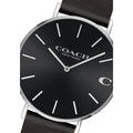 Coach Charles Black Dial Black Leather Strap Watch for Men - 14602149