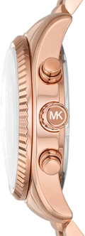 Michael Kors Lexington Chronograph Grey Dial Rose Gold Steel Strap Watch For Women - MK7217