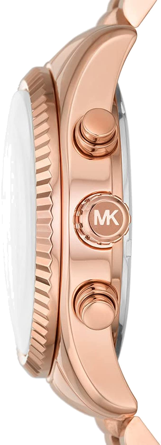 Michael Kors Lexington Chronograph Grey Dial Rose Gold Steel Strap Watch For Women - MK7217