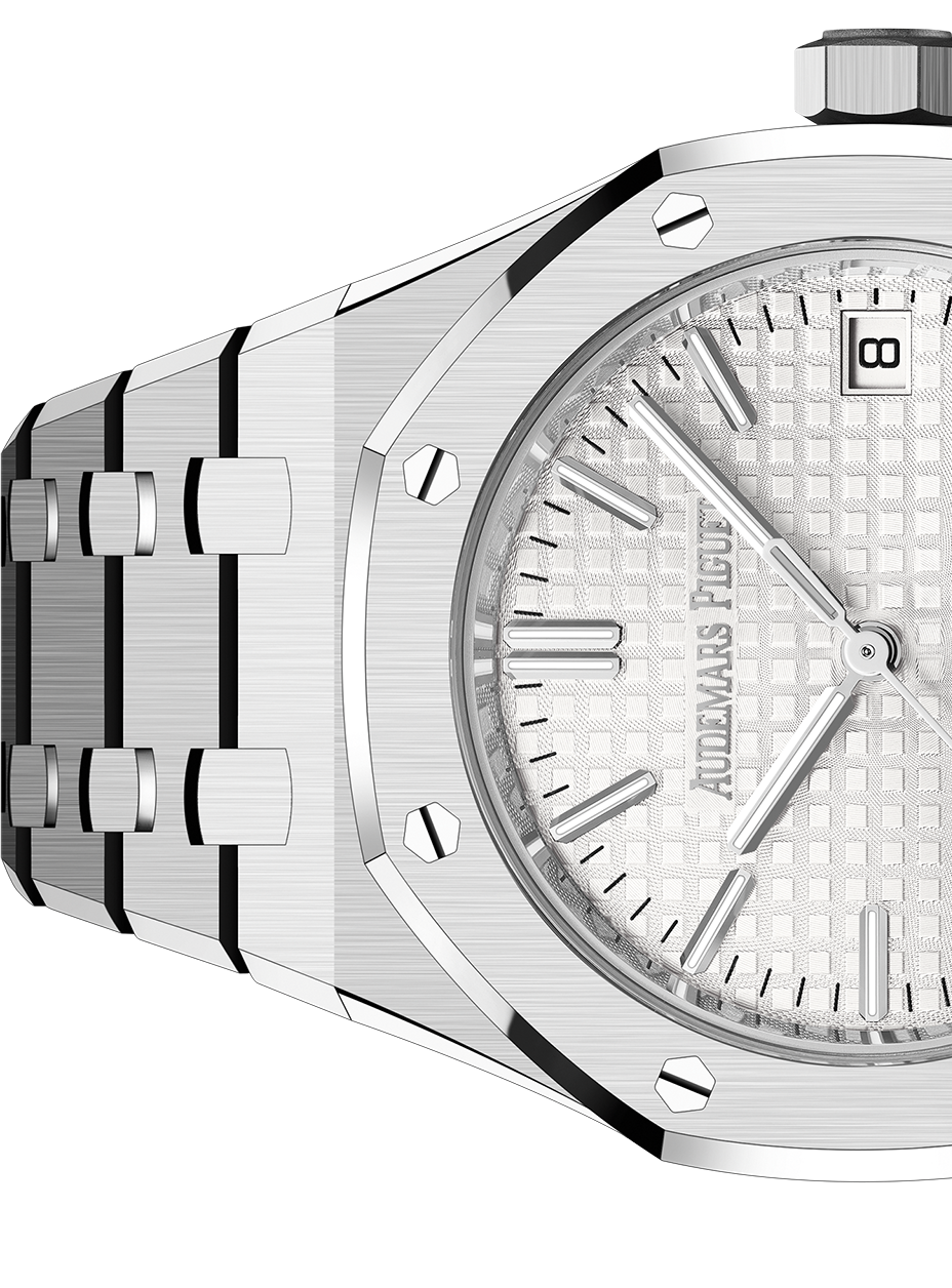 Audemars Piguet Royal Oak 50th Anniversary White Dial Silver Steel Strap Watch for Men - 15550ST.OO.1356ST.01