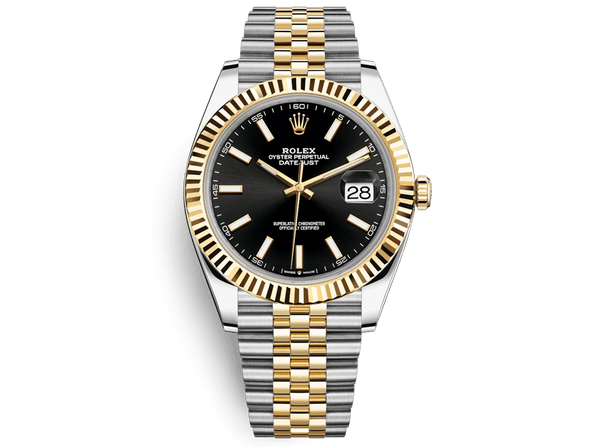 Rolex Datejust 41 Oyster Black Dial Two Tone Jubilee Bracelet Watch for Men - M126333-0014