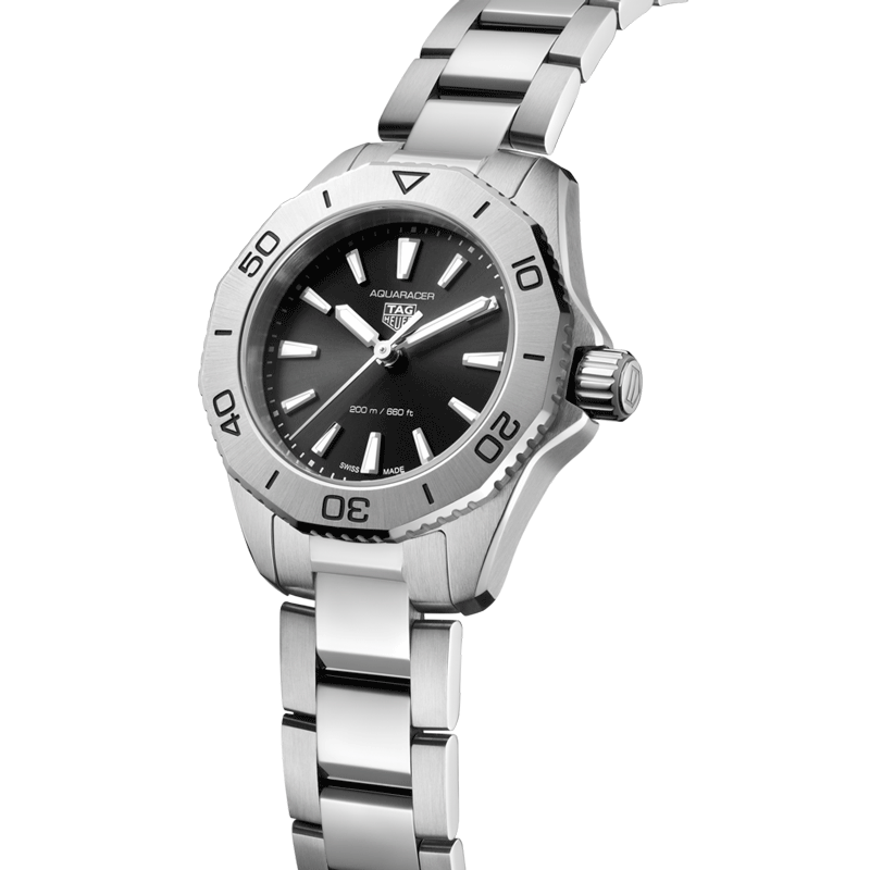 Tag Heuer Aquaracer Quartz Black Dial Silver Steel Strap Watch for Women - WBD1410.BA0741