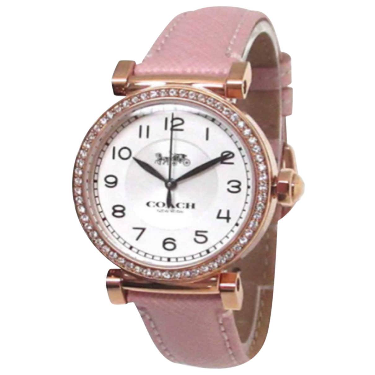 Coach Madison White Dial Pink Leather Strap Watch for Women - 14503395