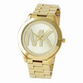 Michael Kors Slim Runway Analog Quartz Gold Dial Gold Steel Strap Watch For Women - MK3739