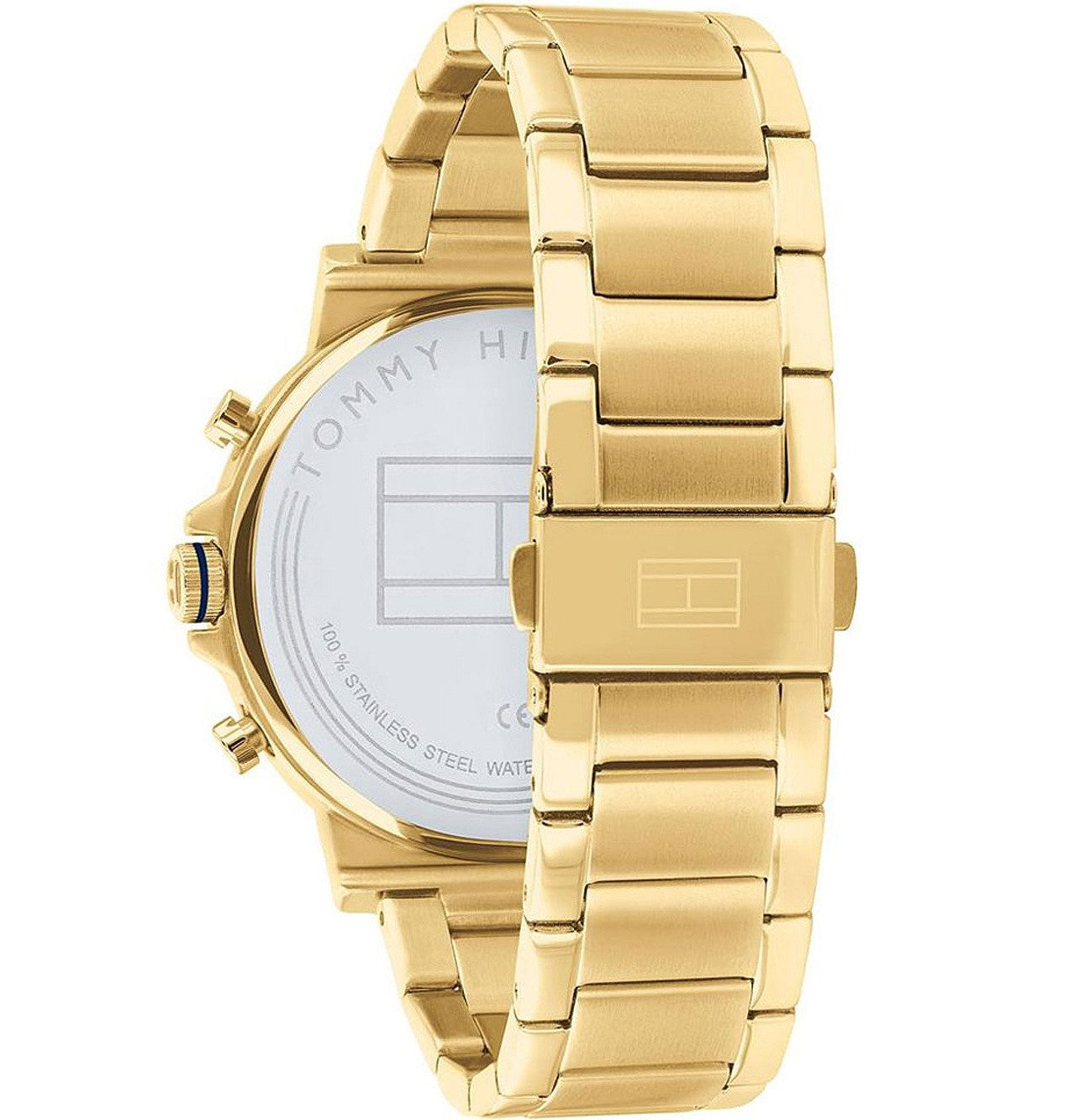 Tommy Hilfiger Daniel White Dial Gold Steel Strap Watch for Men - 1710415