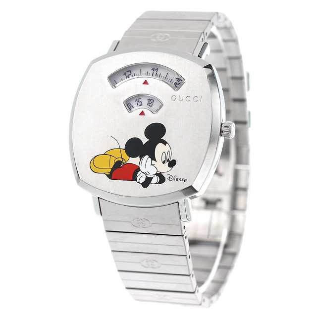 Gucci Grip x Disney Quartz Silver Dial Silver Steel Strap Unisex Watch - YA157419