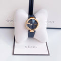 Gucci G Interlocking Grammy Special Edition Black Dial Black Leather Strap Watch For Men - YA133212