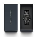 Daniel Wellington Iconic Chronograph Black Dial Black Steel Strap Watch For Men - DW00100642