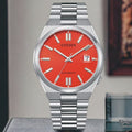 Citizen x Pantone Automatic Blazing Red Dial Silver Steel Strap Watch For Men - NJ0158-89W